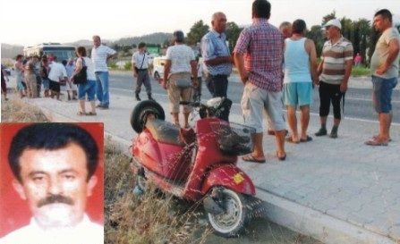 Ba��n� Kald�r�ma �arpan Kasks�z Motosikletli �ld�