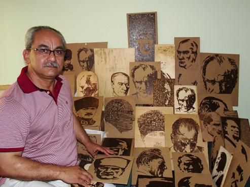 Ah�ap �zerine Yakma �Atat�rk Portreler� Sergisi A��l�yor